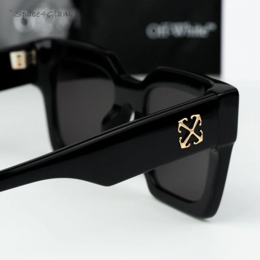 Off-White Men Sunglasses Black Grey Square OERI13I JACKSON 1007 NEW AUTHENTIC